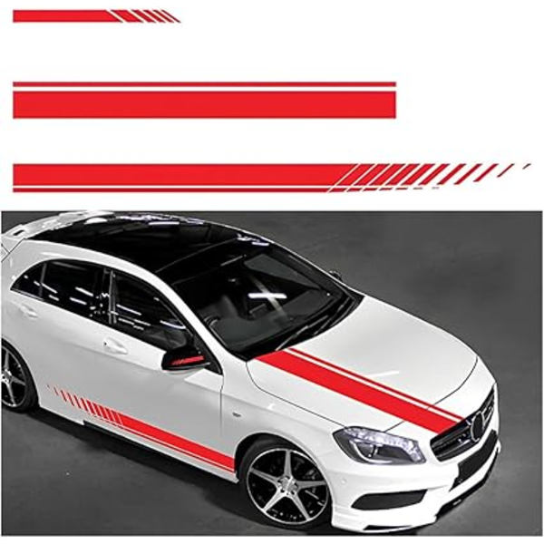 5 kappaletta auton konepellin raitatarra, muokattu tarra koristelu autoille SUV-ajoneuvoille, universaali autokilpailu korin sivuraitatarra autoille SUV-ajoneuvoille