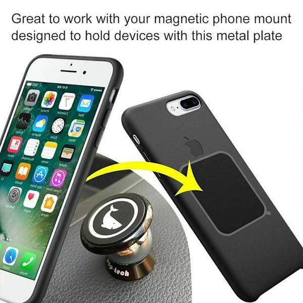 Metalplade til montering, kompatibel med magnetisk telefonholder til bil med klæbemiddel, U