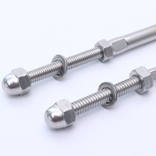 10 stk gjengede kabelstrammere Splitter kabelrekkverk kabelstrammer rustfritt stål wirestøtte med tetningsmutter for 1/8\" rekkverk Rigging-systemer