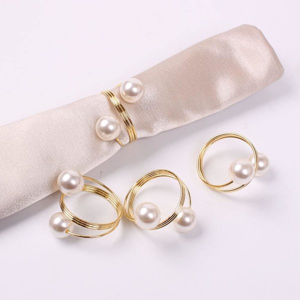 8 kpl helminauharenkaita Häät Helminauharenkaat Soljet Joulu Seos Napkin Ring Servietti Rengaspidike Illallinen Napkin