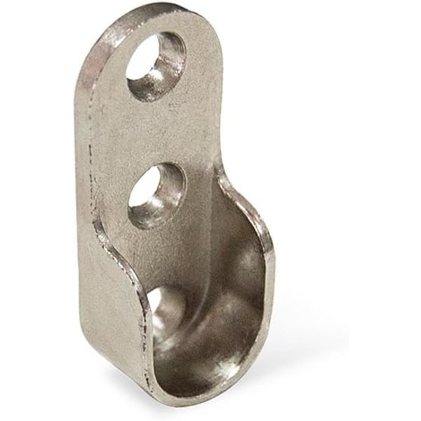 Sidesupport for oval klesskapsstang, blank krom, 10-pakning