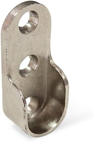 Sidesupport til oval garderobestang, blank krom, 10 stk.