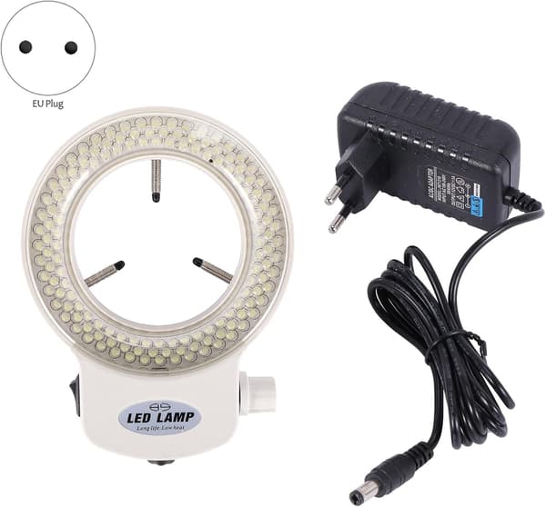 144 LED-ringlys til mikroskop - 6000K, 0-100 % dæmpbar hvid