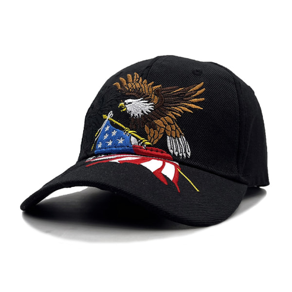 Kreativ baseballkasket Eagle og USA Nation Flag Hat Wild Sun Shade Broder