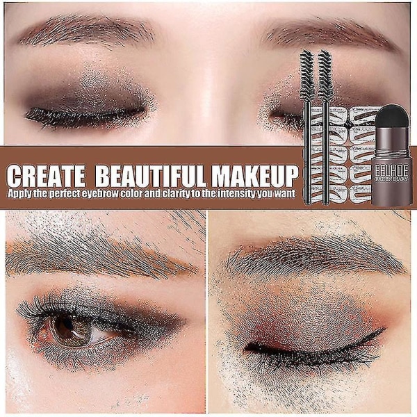 Ögonbryn Stamp Shaping Kit Återanvändbar makeup Brow Powder Stencil Portable Wate