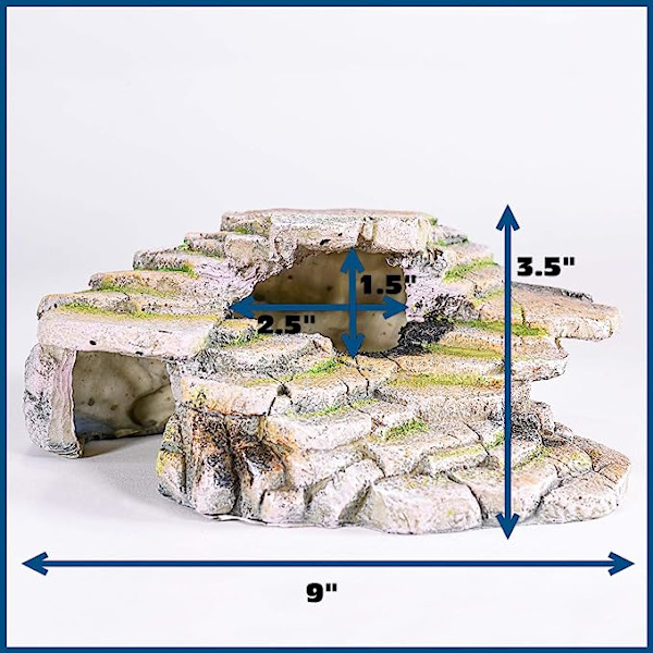 Trinn Avsats & Hule Gjemmested – Dekorativ Harpiks for Akvarier & Terrarier