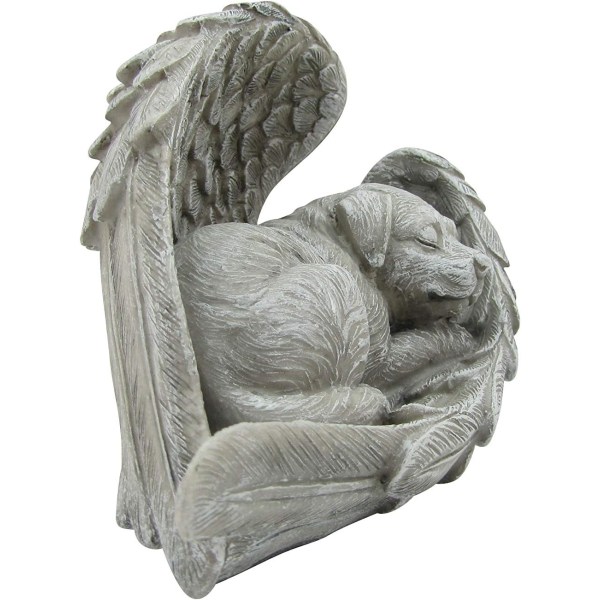 Hund sover i engelvinger kæledyrsstatue - Til minde om min bedste ven
