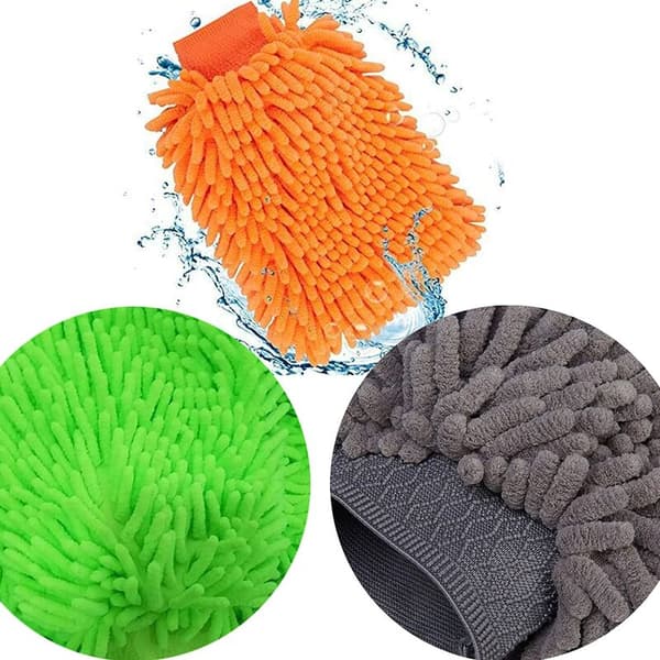 Mikrofiber Chenille Vaskehandske Ultra Absorberende Dobbeltsidet Bilvask Vante 3