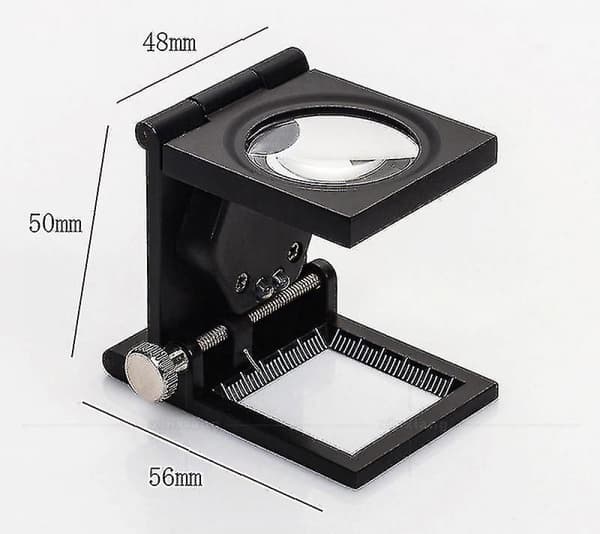 Trefoldig 10x forstørrelsesglass med LED-lys (1 stk)