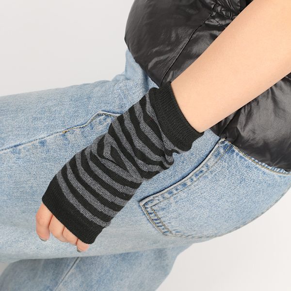 Par Fingerløse Håndledsvanter med Tommelhul Unisex Varme Vanter (Farvesæt 1), 19*8.5CM