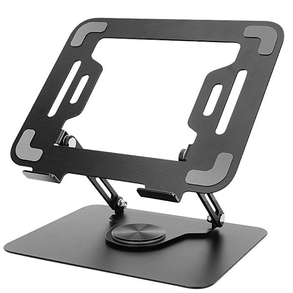 Bærbar computer stand til skrivebord, 360° roterende computer stand, sort