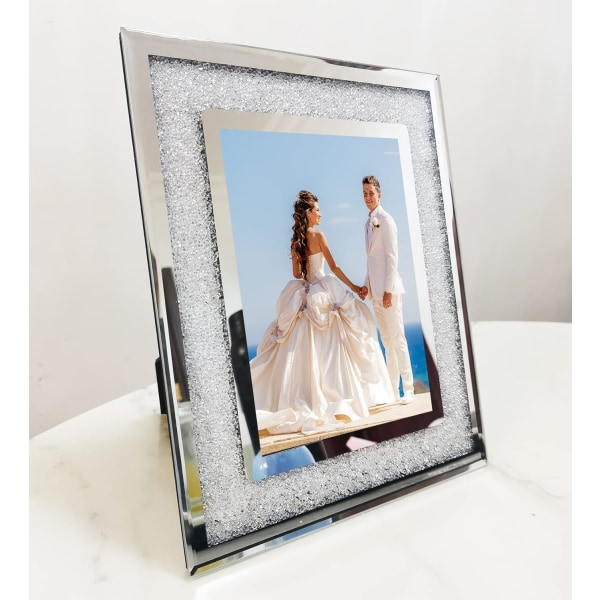 Silverglasfotoram, fotoramar för bröllop, fotoram med glitter, för Ba 6c9c  | Fyndiq
