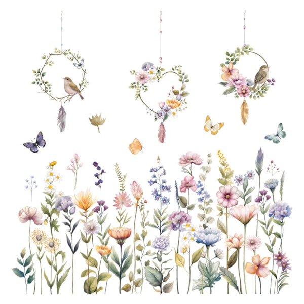 Väggdekaler för vuxna sovrum, blommiga väggdekaler, blommiga väggdekaler, väggmålning, väggdekaler för sovrum, boho väggdekaler, blommiga, flickor, vardagsrum