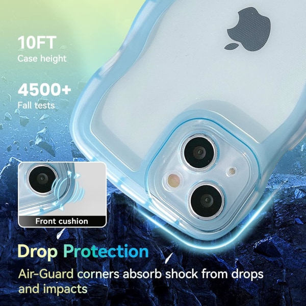 Passar till iPhone 12 telefonfodral, Curly Wave Frame Shape Solid C