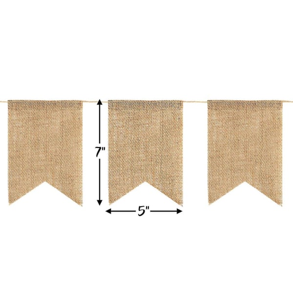 30 stk. Burlap Banner Justerbare Flag DIY Banner 5 x 7 tommer