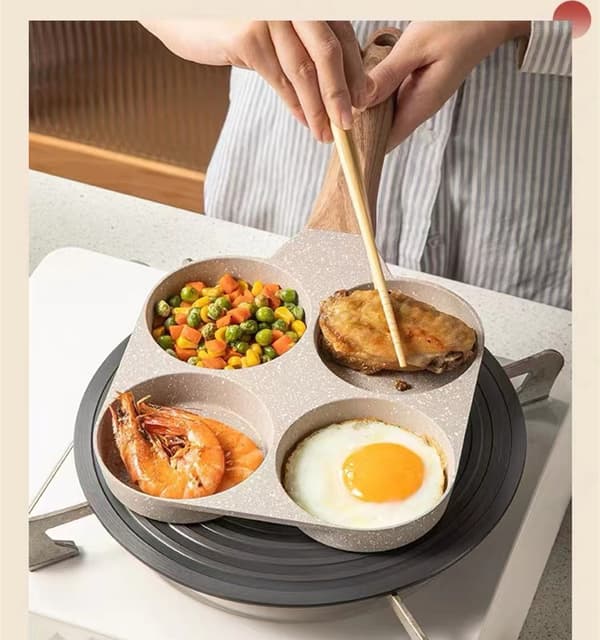 Non-stick stekepanne med 4 hull pannekaker stekt egg burger panne