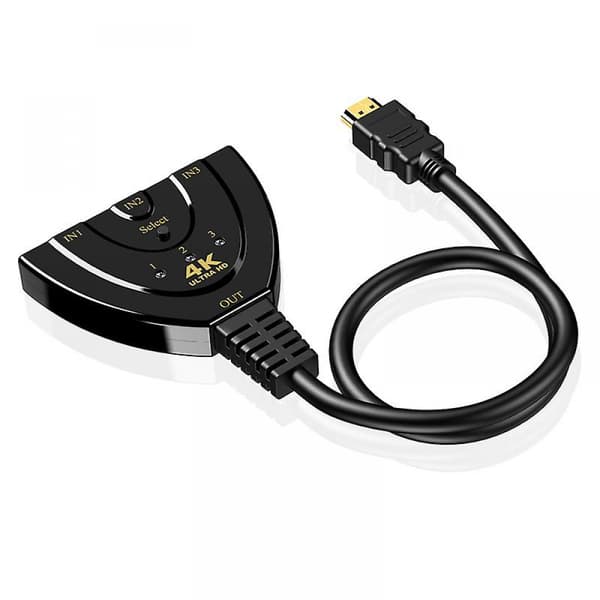 Automatisk 3-portars 4K-switch 3x1-switch splitter