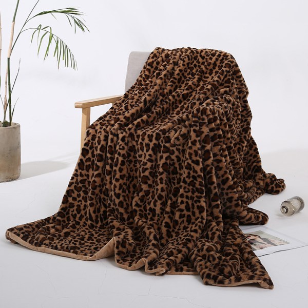 Plaid Super Soft og Cozy Leopard Mønstret Tæppe (130*160cm)