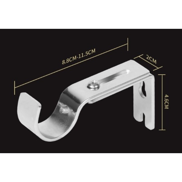 Justerbar gardinstång väggfäste, 2-pack