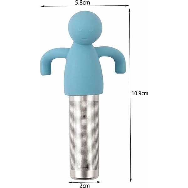Rustfrit silikone te-infuser, hængende te-filter te-infuser til løs te silikone te-infusere til tekande, kopper og kop (blå grøn) 2 stk