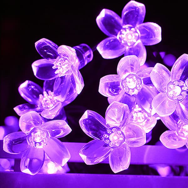Solcelled blomsterlys utendørs vanntett 50 LED fe lys dekorasjon