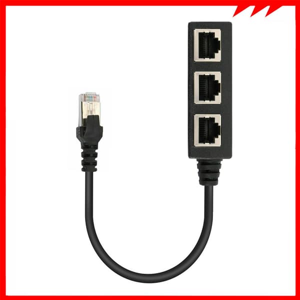 RJ45 Ethernet-kabelsplitter, 1 til 3 kabel Ethernet-splitter egnet for S