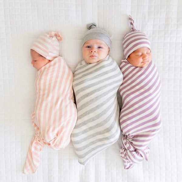 Myk Baby Swaddles Wrap Stretchy Newborn Swaddling Sleep Sack Hat Set Carto
