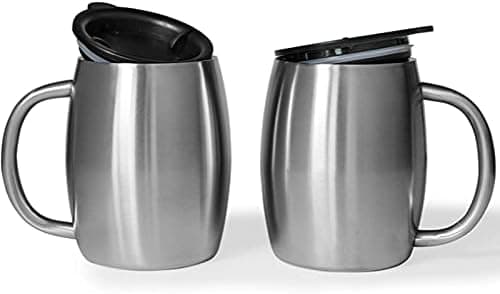 420ML Dubbelväggig Rostfritt Stål Ölmugg, Dubbelväggig Isolerad Mugg, Kaffe