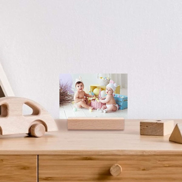 20 st fyrkantiga träkort hållare för bröllopsfest bordsnummer platskort hållare fotohållare bild prislappar (7 x 2,3 x 1,7 cm)