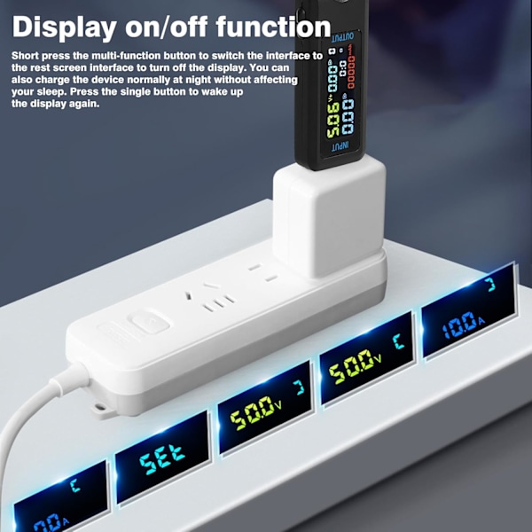 USB-testare, 4,5-36V 0-5A USB-C Strömspänningstestare Multimeter Voltmeter Amperemeter Effektkapacitet Laddare Detektor (Typ-C-port)