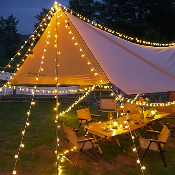 10m 80 LED-bollsträngslampor Varmvit LED Batteridriven Utomhus och inomhusdekoration, Bröllop, Hem, Trädgård, Festival, Julgran