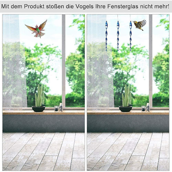 Sæt med 6 fugleskræmmere 30 cm fugleskræmsel 360 graders reflekterende spiral lys
