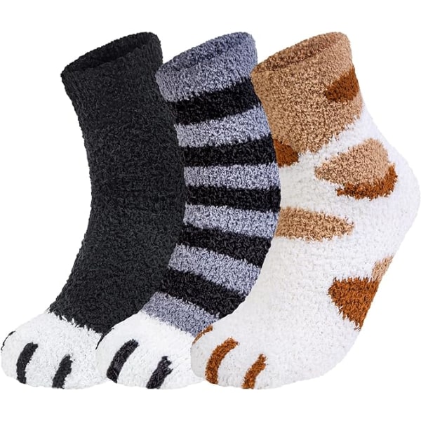 3 par fuzzy sokker for kvinner Vinter Varm Fluffy Soft Slipper Home S