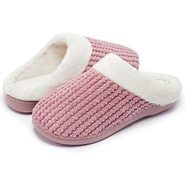 Hemmatofflor Dam Vinter Varma Komfort Minnespluche Halkskydd Tofflor Inomhusskor（Rosa，38/39EU）