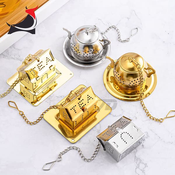 Teinfuser Te-kanna - Infuser i rostfritt stål (guld)