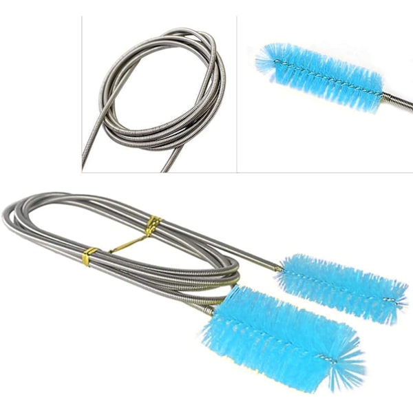 Flexibel avloppsrengöringsborste, nylonrengörare dubbeländad elastisk slangrör 67 tum a