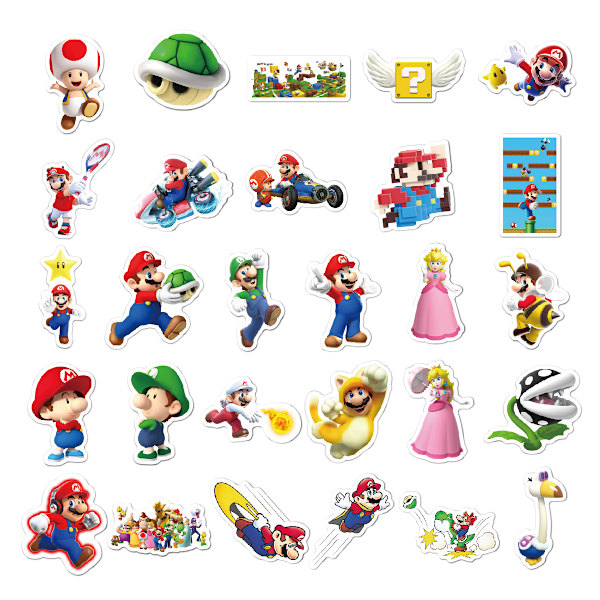Mario-tarrat 100 kpl sarjakuva graffiti kupit tietokone lapset statio