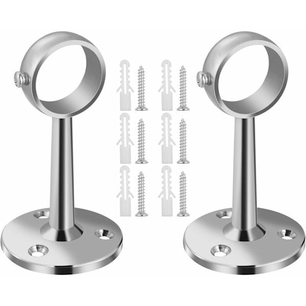 2 STK Garderobestang Garderobestangsholder Garderobestangsholder