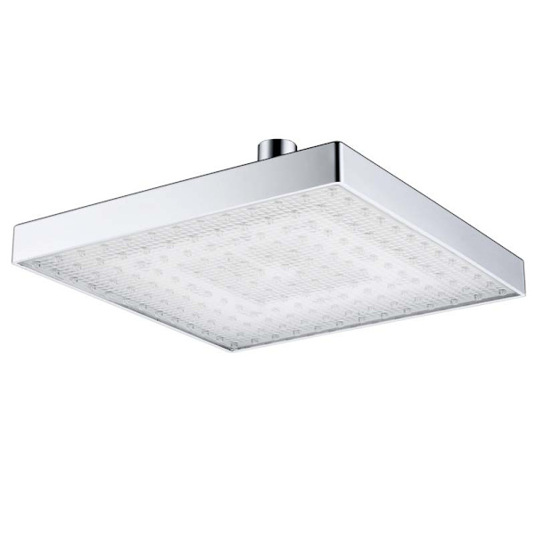 8 Tommers Krom Regn LED Dusjhode 7 Farger Skiftende Temperaturkontroll