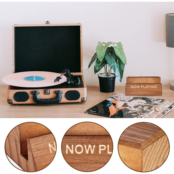 Spiller nå Vinyl Record Stand Vinyl Record Holder Display Wood R