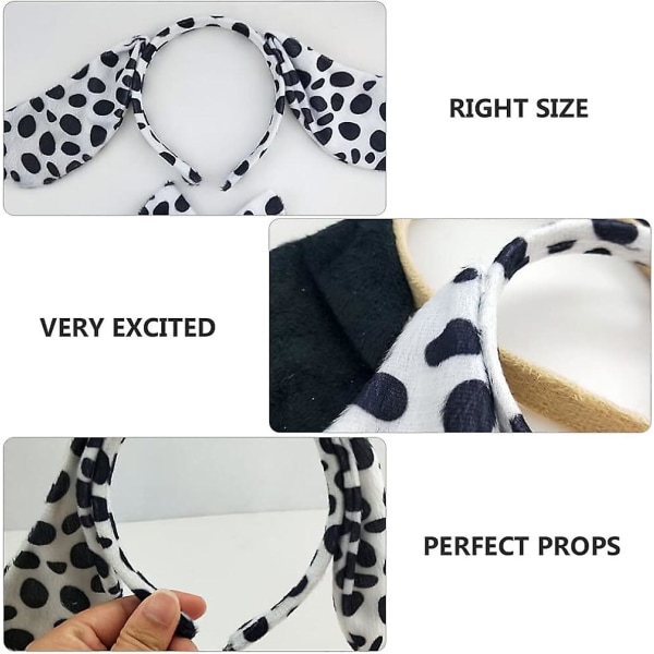 6pcs Dalmatian Ears Headband, Puppy Dog Ears Headband Animal Cost