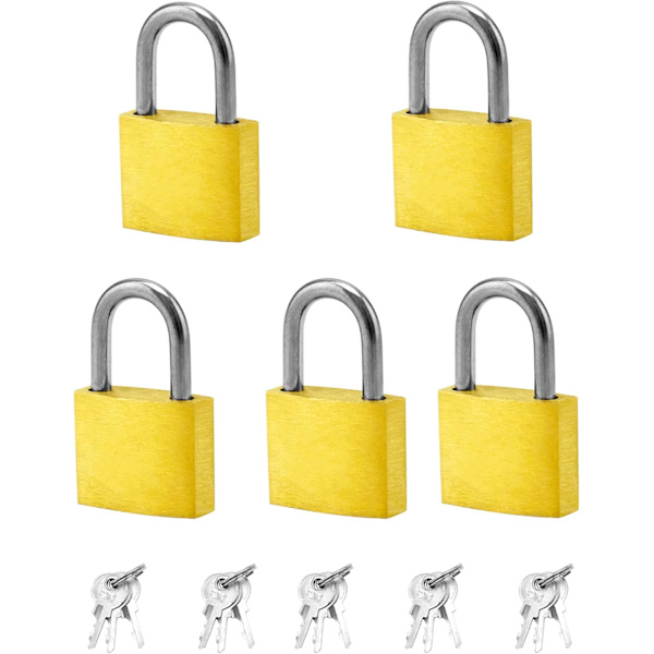 5 kpl Mini Lukko Avaimella, Pieni Messinki Lukot, Matkalaukuille, Lokeroille, Matkatavaralle, Matkalaukuille Reppu, 20mm