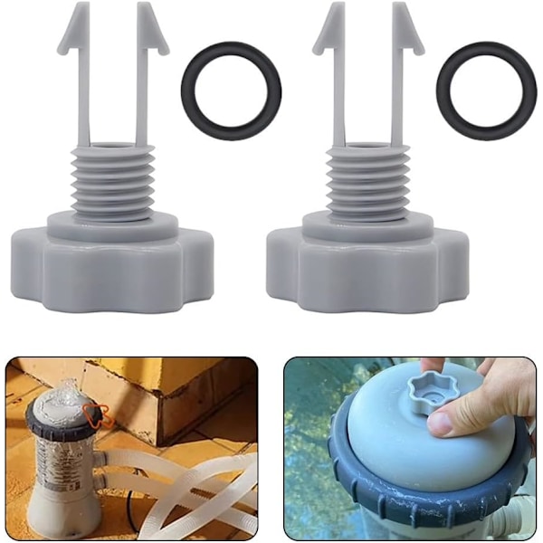 2 stk. udskiftning af luftfrigivelsesventil og O-ring til Intex 10460 10264 filter