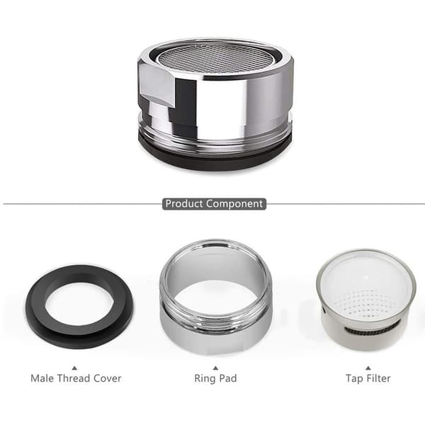 3 stk. M24 haneperlator, 24 mm reservedel, messing han