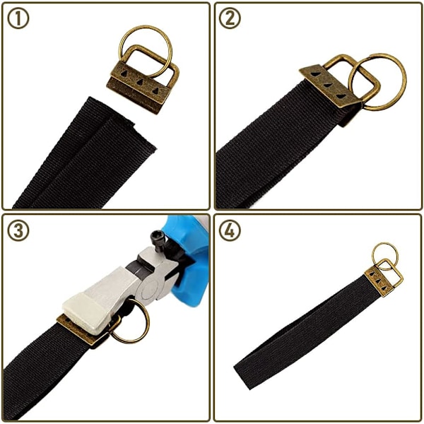 30 stk nøkkelringbeslag, 32 mm vevbåndspenne med nøkkelring, nøkkelringbeslag og håndleddsrem, for nøkkelstropper, glidelås, skulderveske, DIY-stropper (5 farger