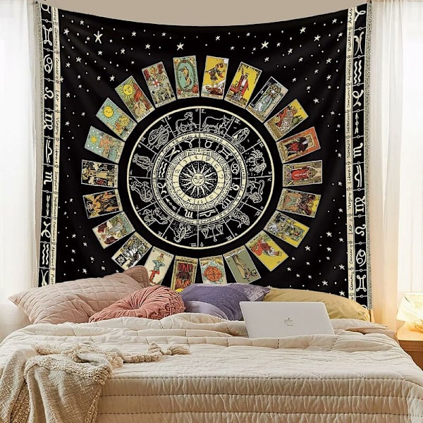 -Tarot-ennustuksen seinävaate - Abstrakti taide - Psykedeelinen seinäkoriste makuuhuoneeseen, olohuoneeseen, asuntolaan