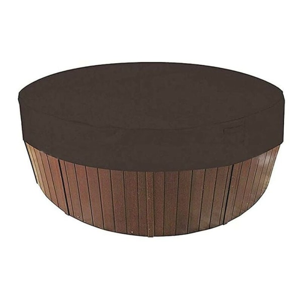 Rund poolskydd simbassäng solskydd för simbassäng, spa-skyddsöverdrag, 190T för 190x30cm（Brun）