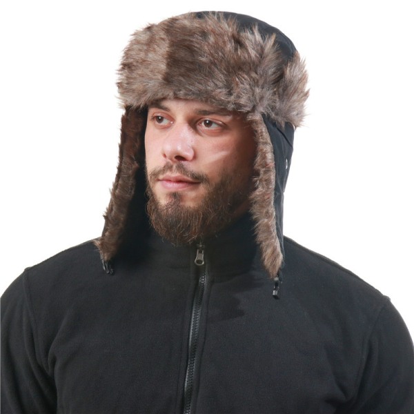 Unisex flyverhjelm, russisk hat, unisex vinterhat, kunstig pelshat g