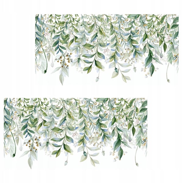 2 ark, gröna bladmönster väggdekaler, gröna