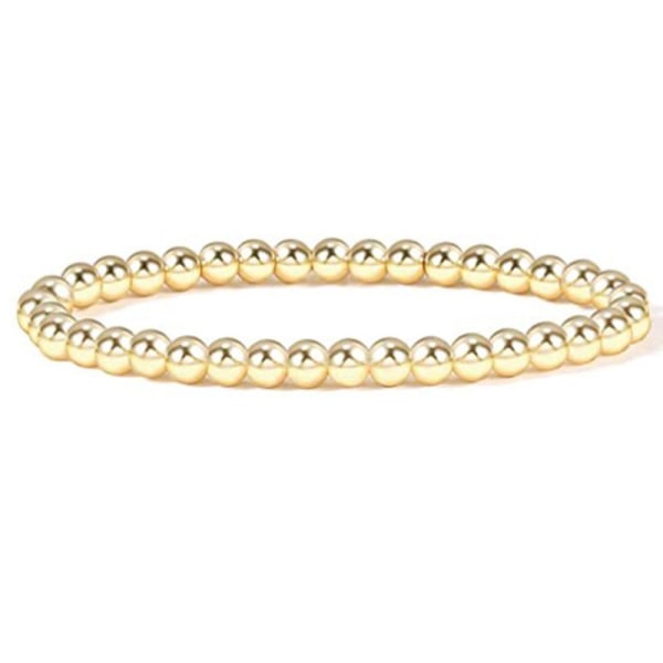 Guld pärlor armband för kvinnor, 14K guldpläterad pärla boll armband töjbart